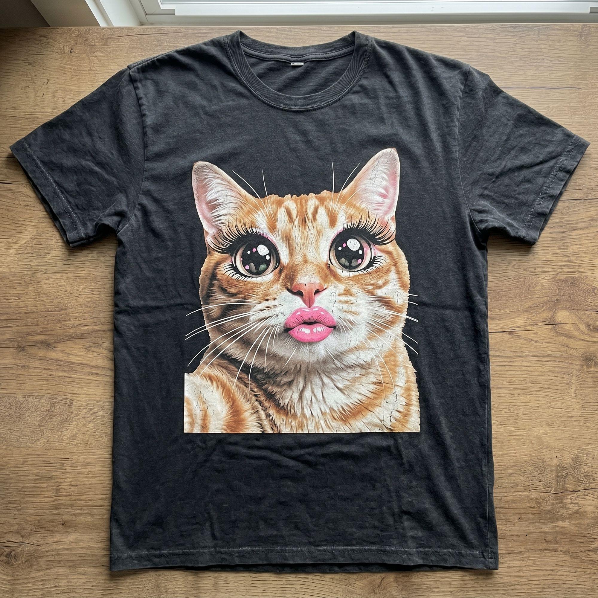 "Selfie Cat" Viral Meme Tee | Orange Tabby Beauty Filter Portrait