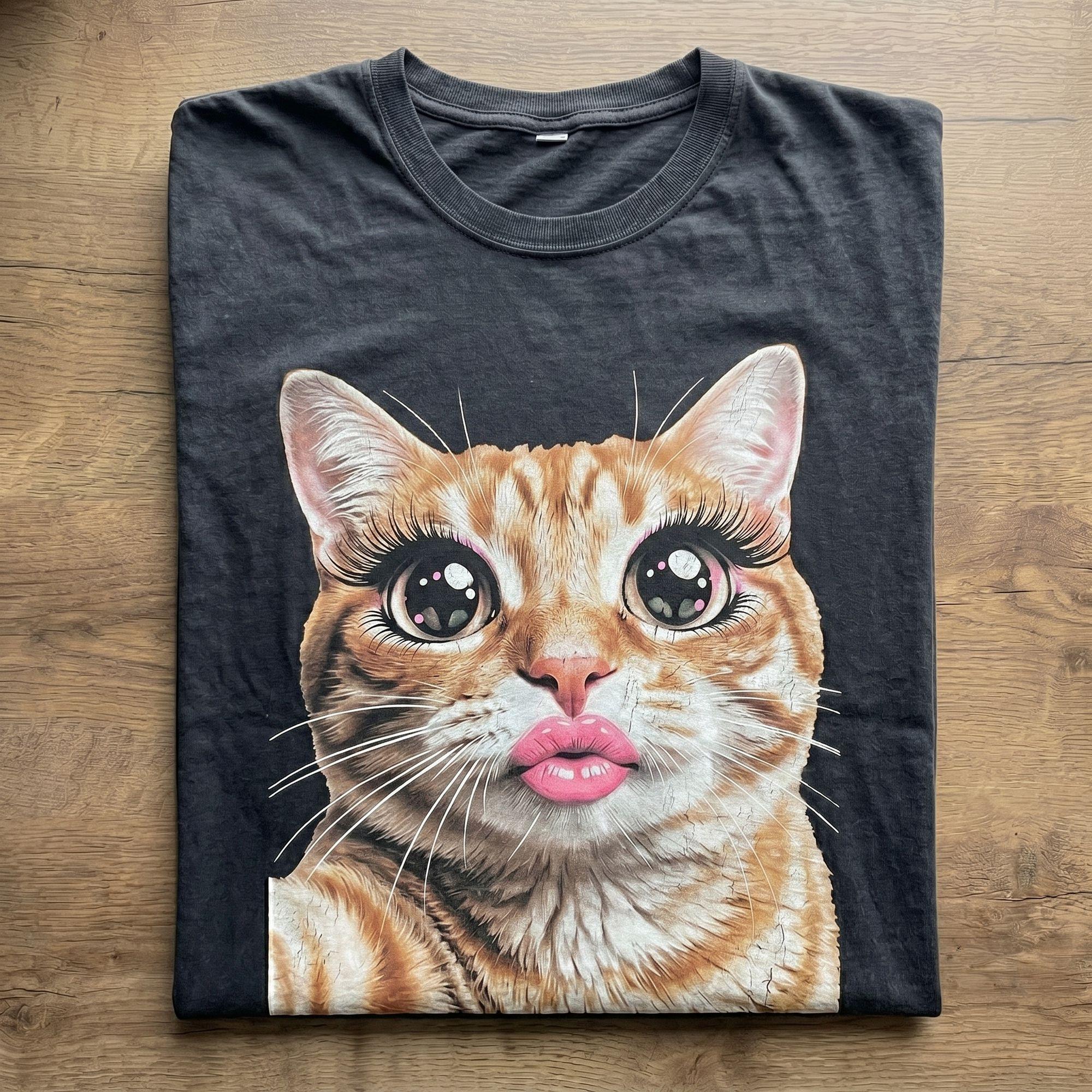 "Selfie Cat" Viral Meme Tee | Orange Tabby Beauty Filter Portrait