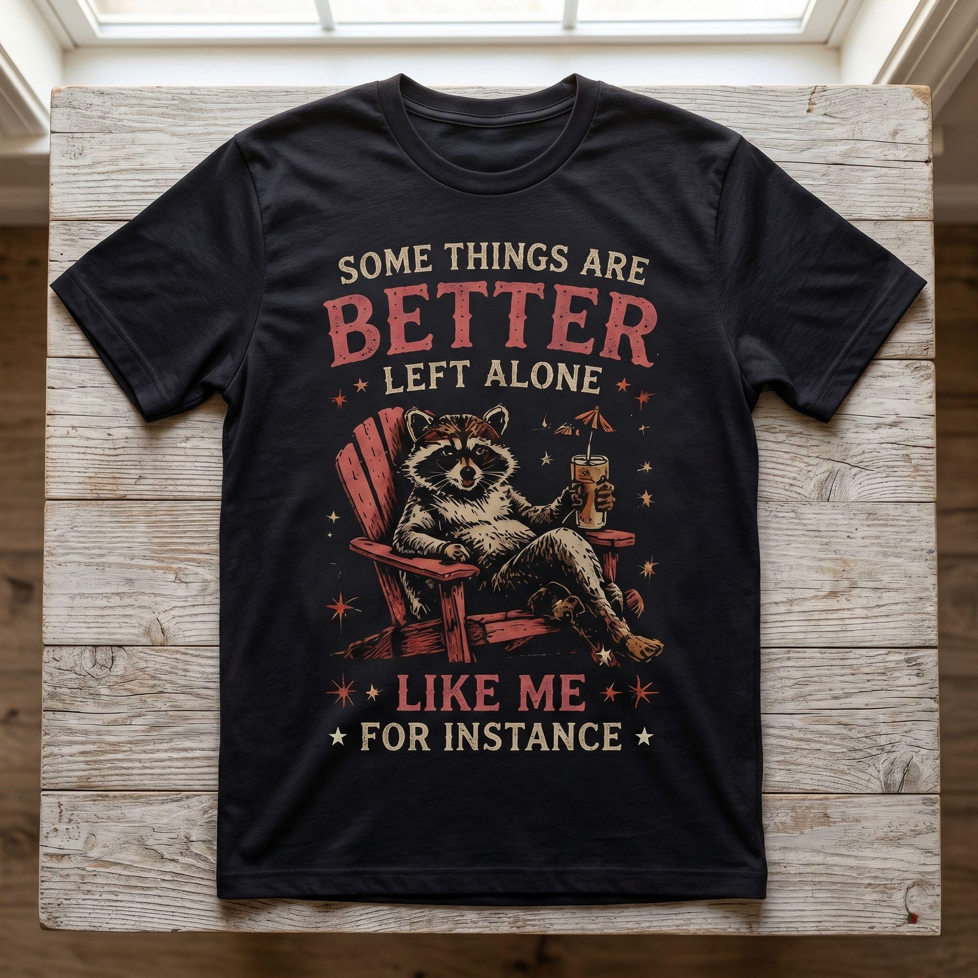 Funny Introvert Raccoon Leave Me Alone Vintage T-shirt