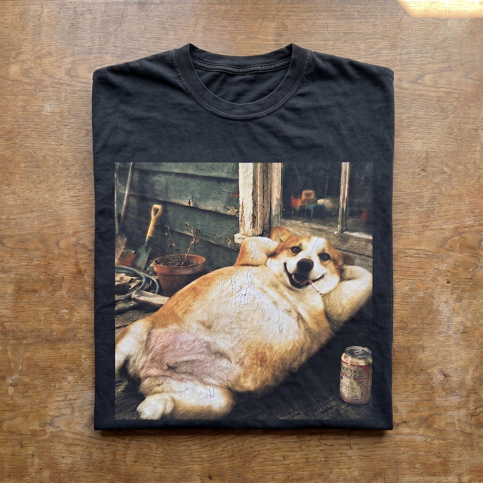 Vintage Lazy Corgi Porch T-shirt