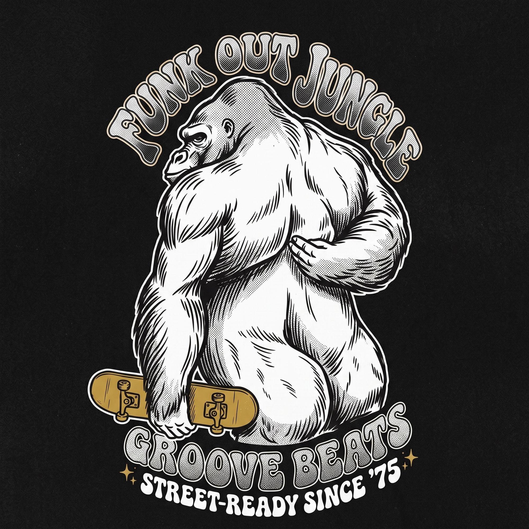 "Funk Out Jungle" Gorilla Skateboard Graphic Tee
