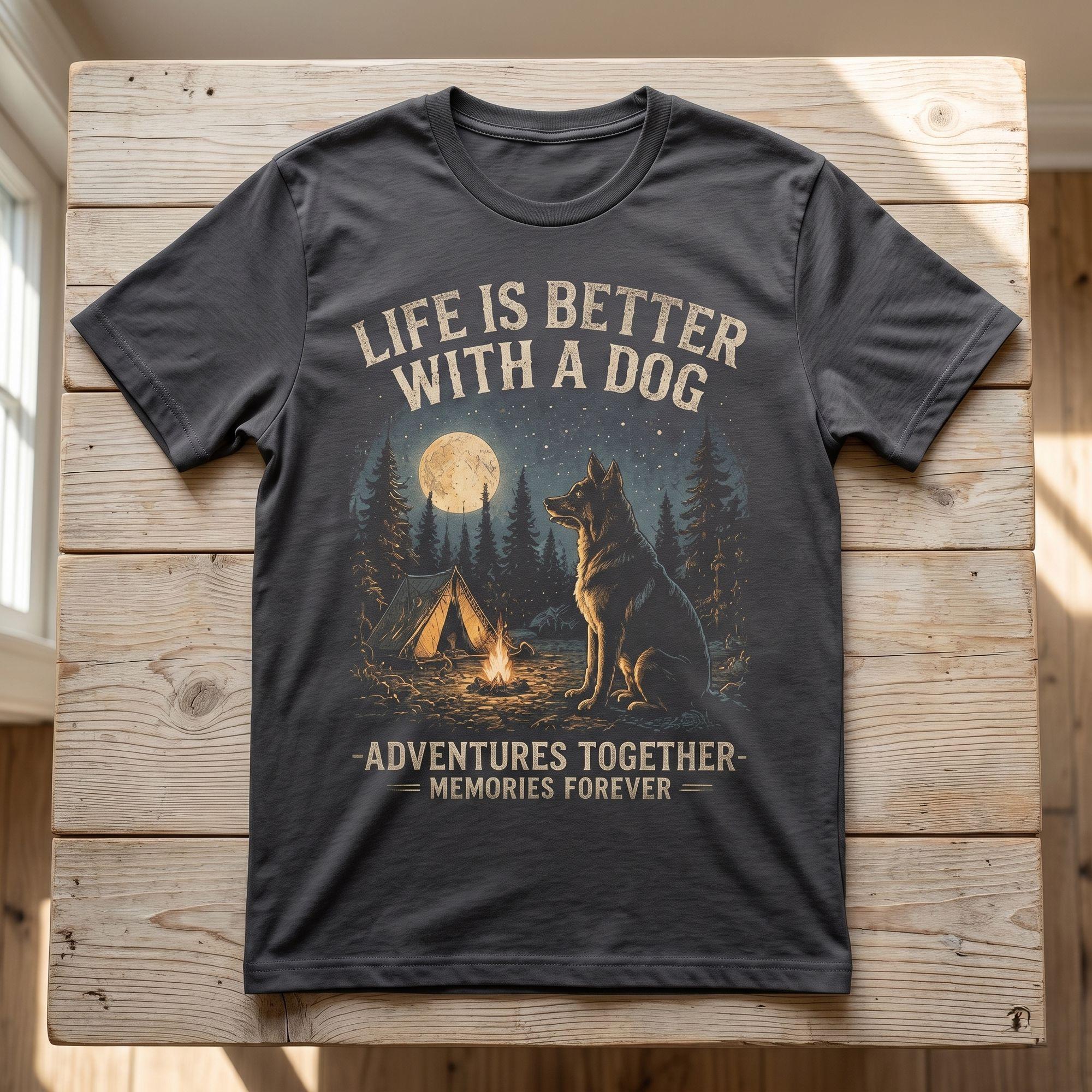 Vintage "Life Is Better With A Dog" Camping T-shirt