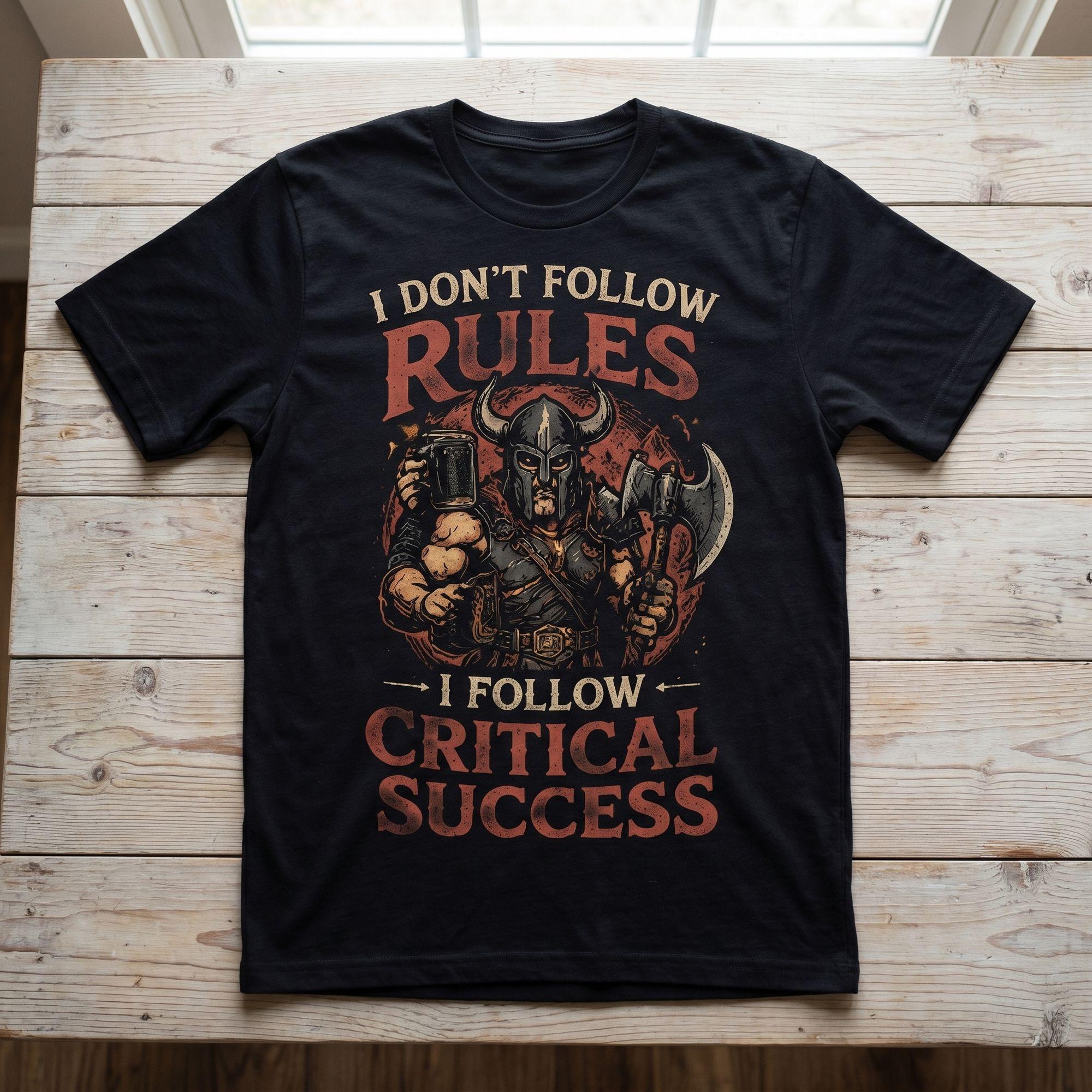 Vintage "I Don't Follow Rules, I Follow Critical Success" Viking T-shirt