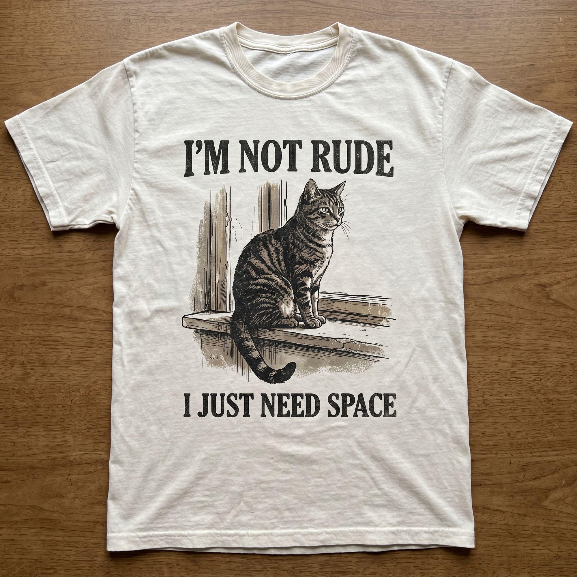 Vintage “I’m Not Rude I Just Need Space” Cat T-shirt