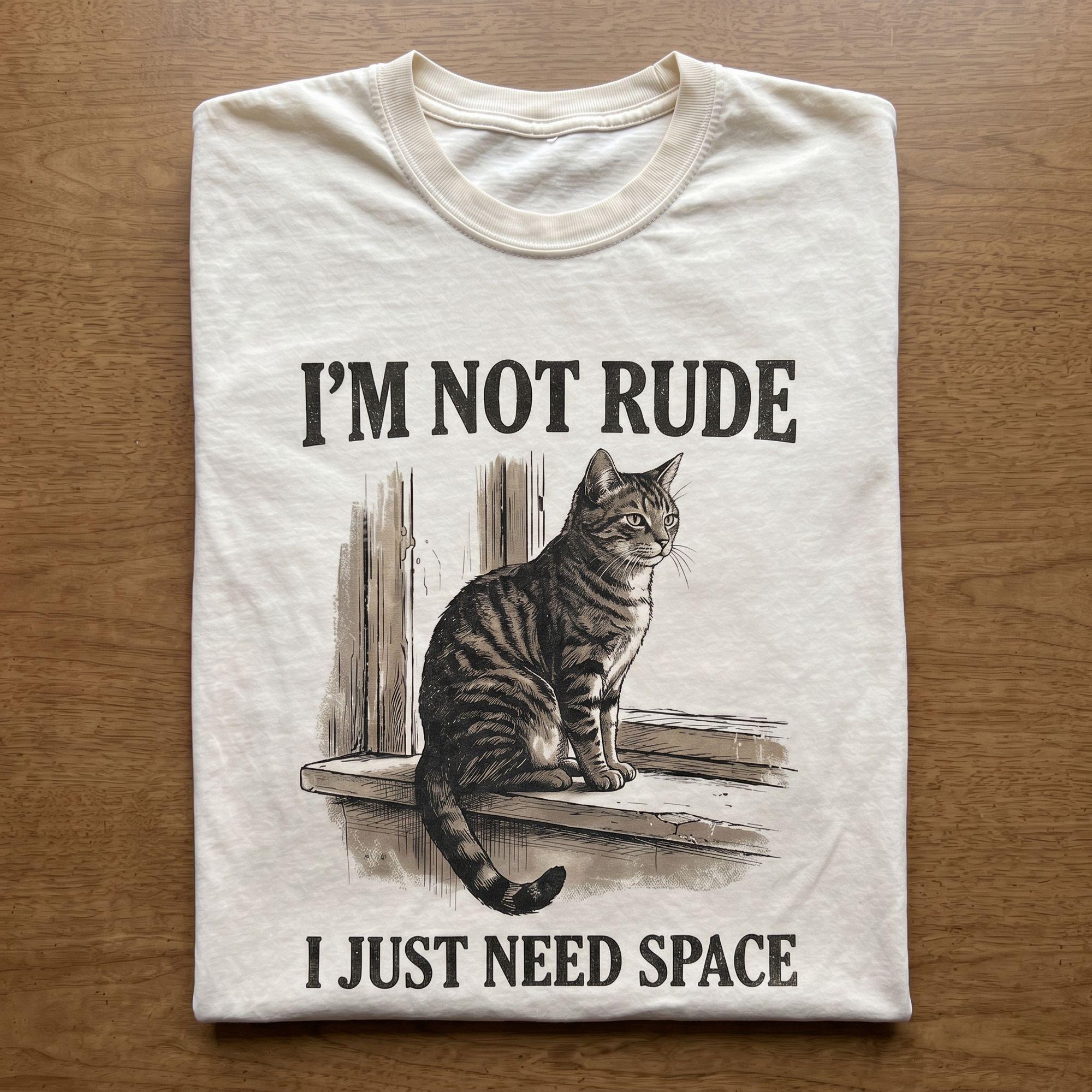 Vintage “I’m Not Rude I Just Need Space” Cat T-shirt
