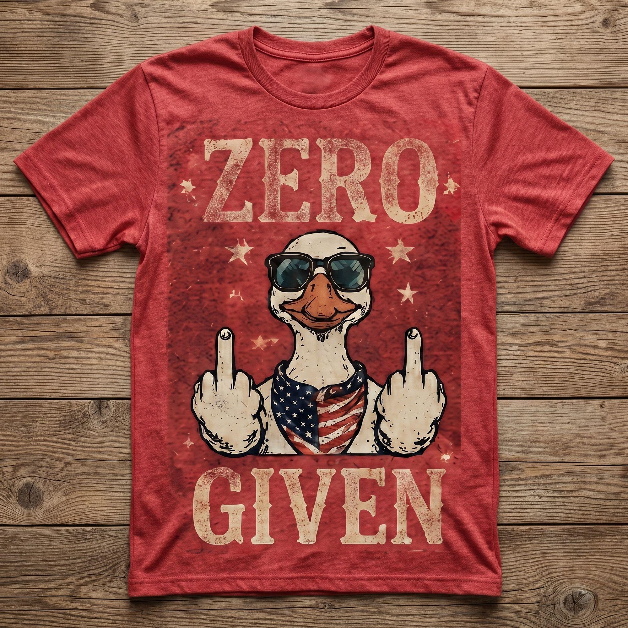 Zero Given Funny Goose Vintage Patriotic Graphic T-Shirt
