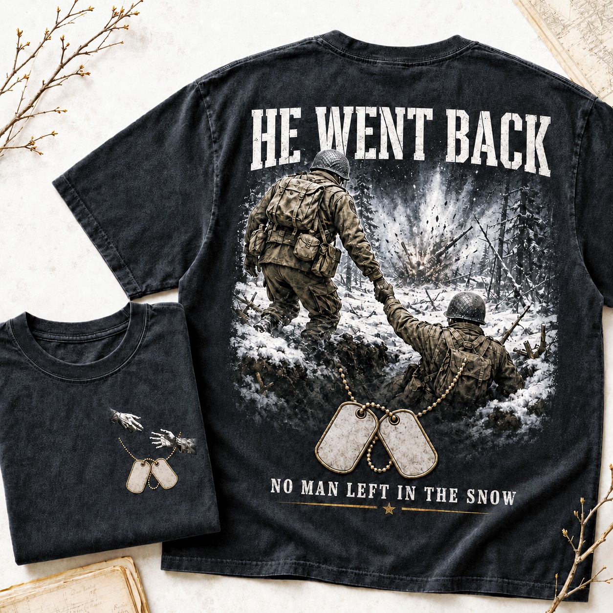 He Went Back Military Brotherhood Tee
