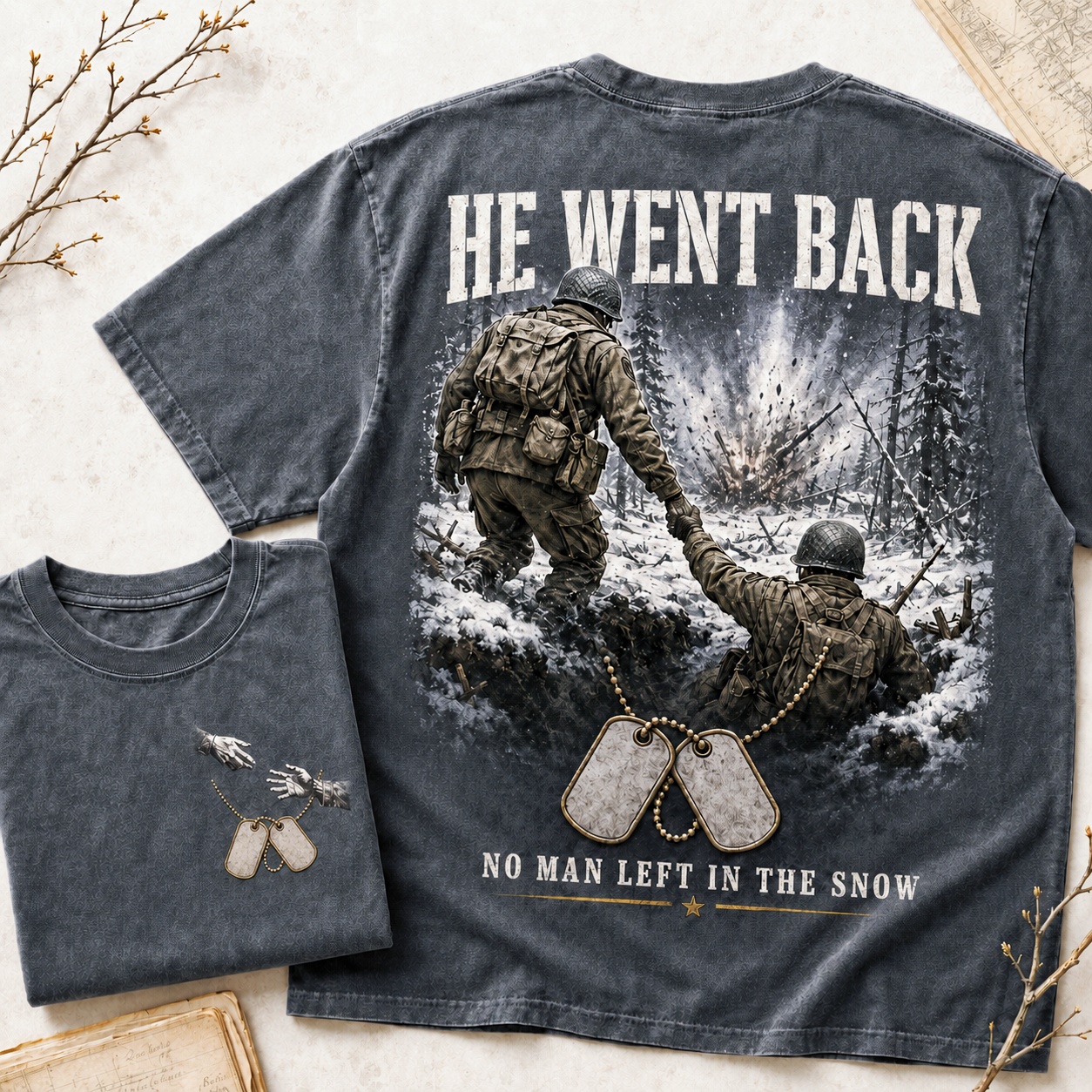 He Went Back Military Brotherhood Tee