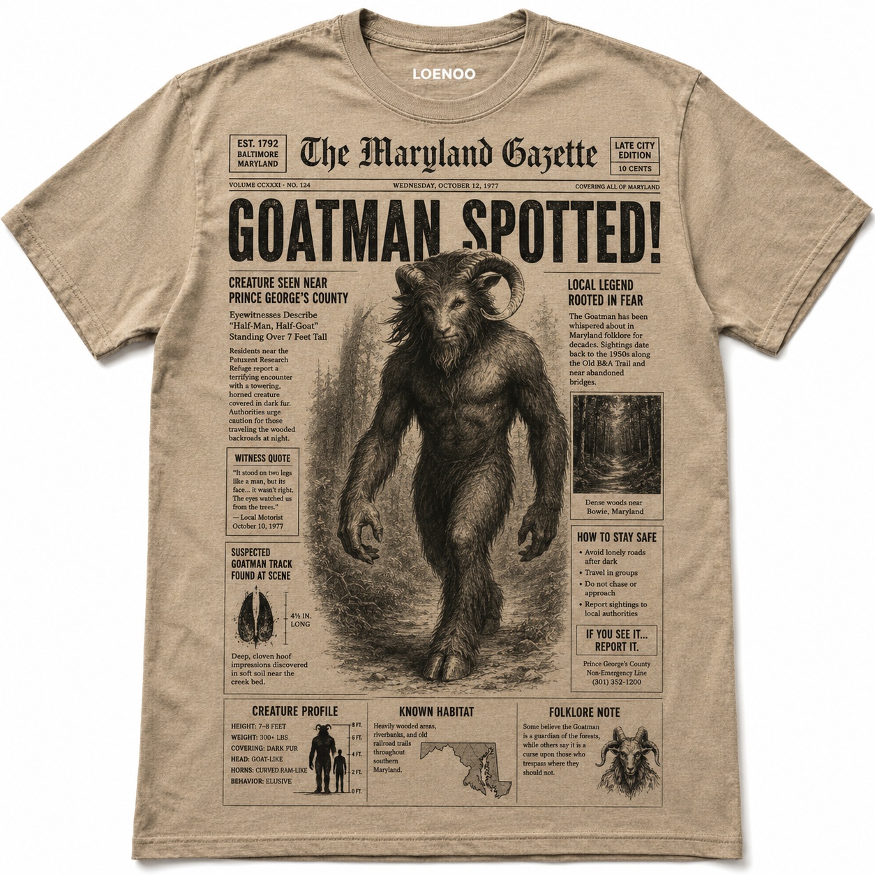 Goatman Spotted Newspaper Tee