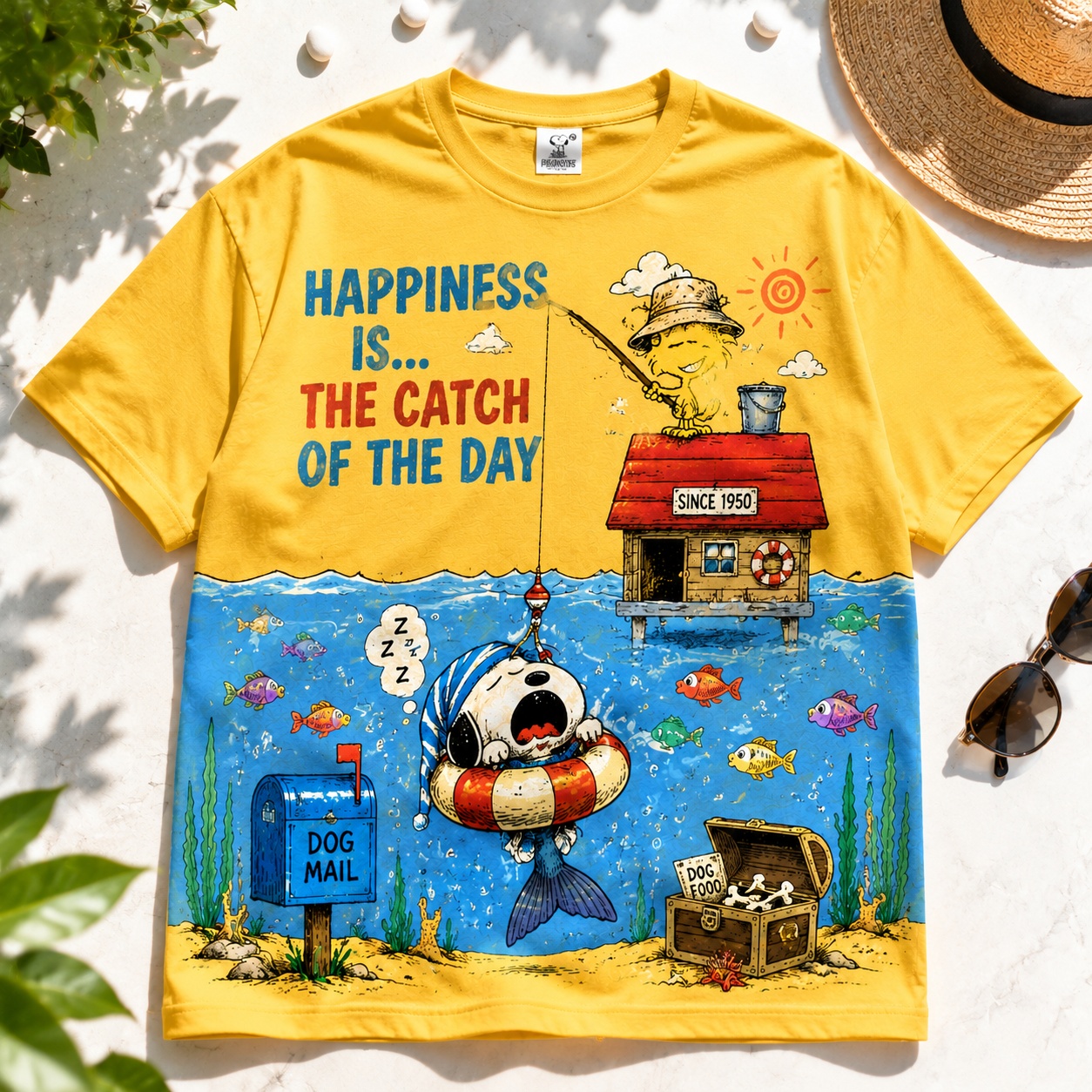 Sleepy Beagle’s Weekend Fishing Surprise Tee
