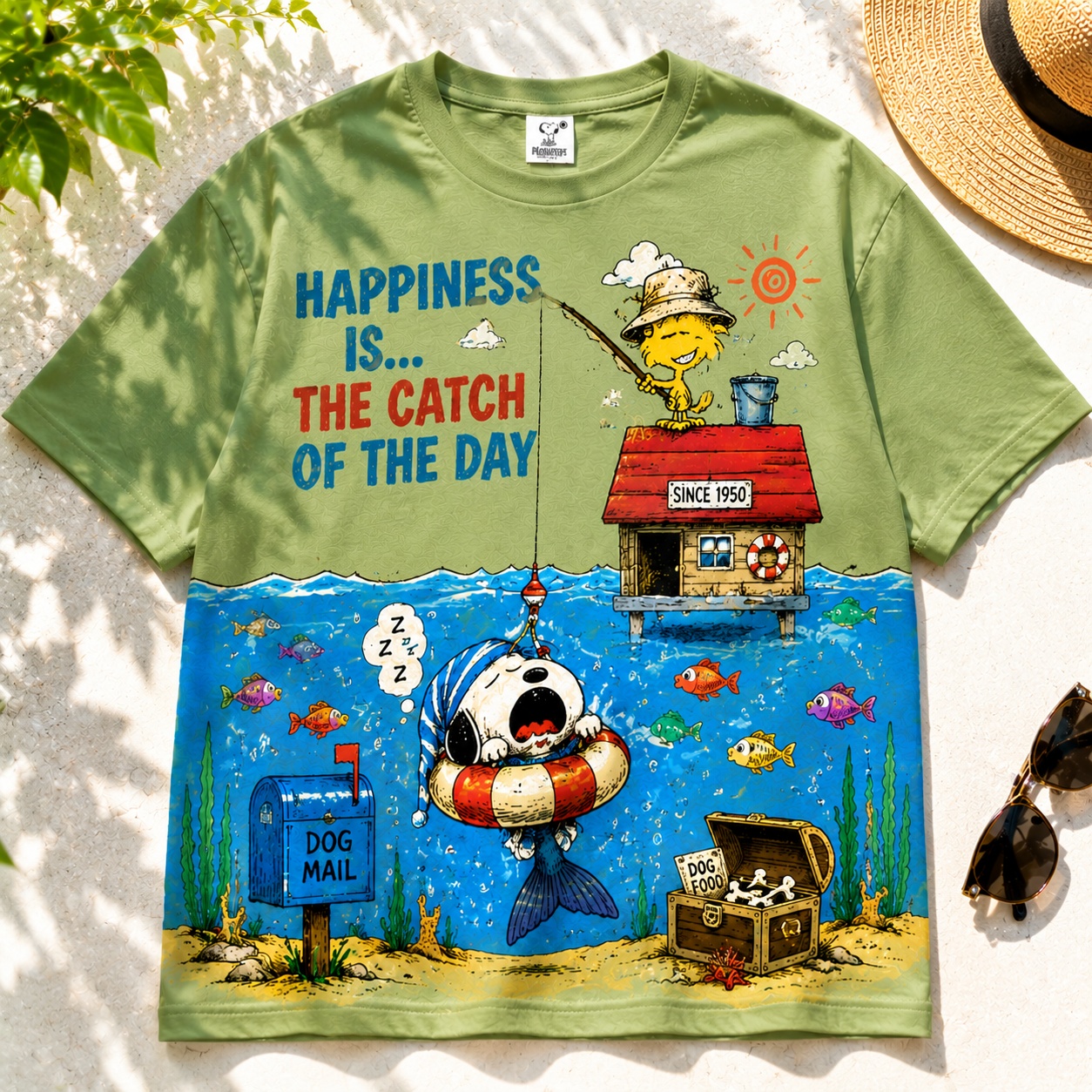 Sleepy Beagle’s Weekend Fishing Surprise Tee