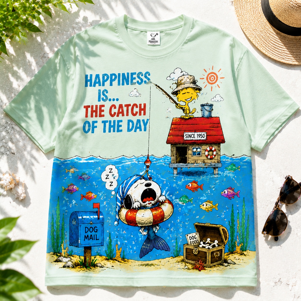 Sleepy Beagle’s Weekend Fishing Surprise Tee
