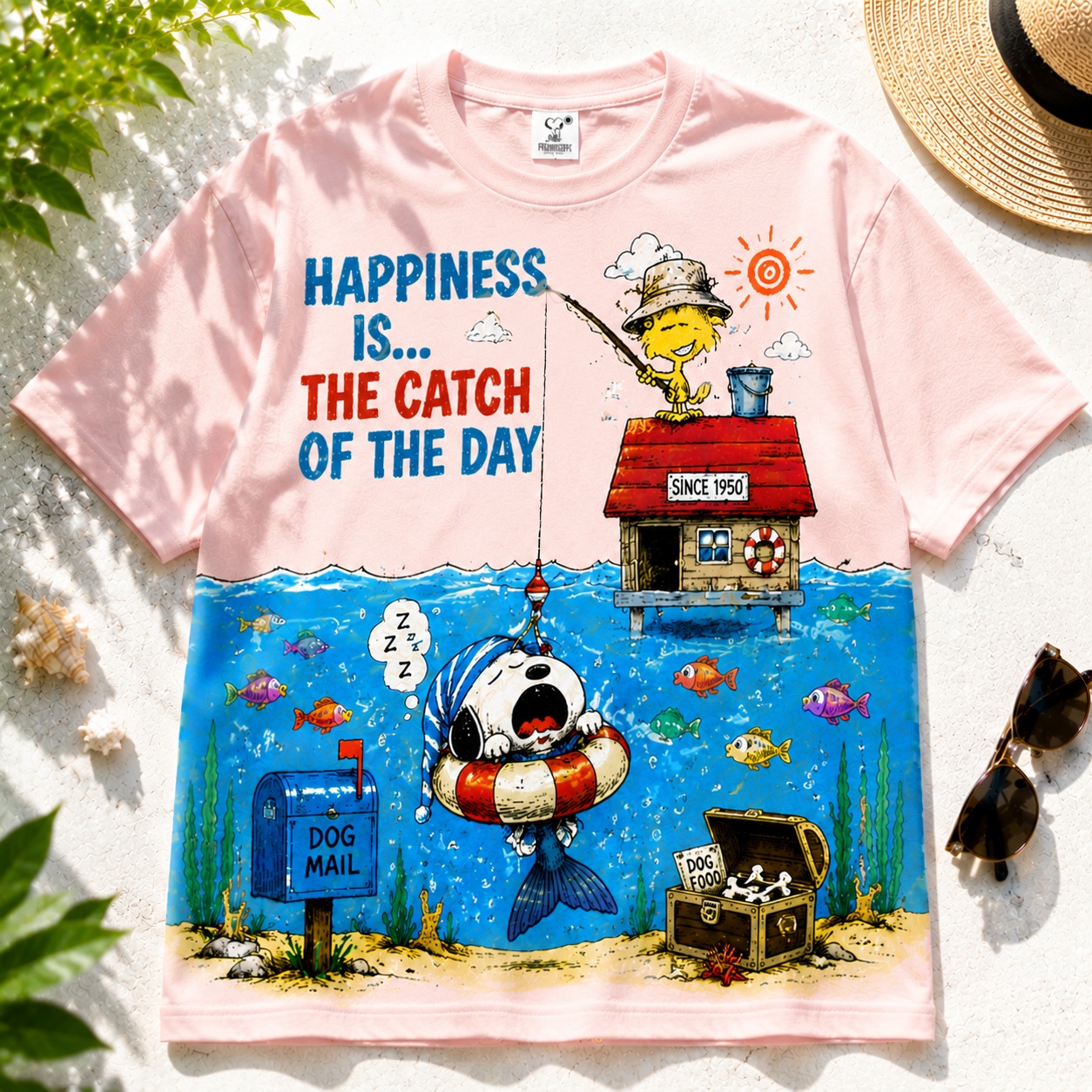 Sleepy Beagle’s Weekend Fishing Surprise Tee