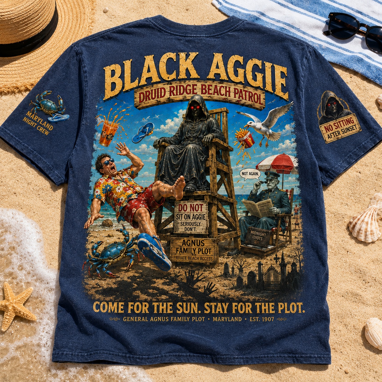 Black Aggie Beach Patrol Tee
