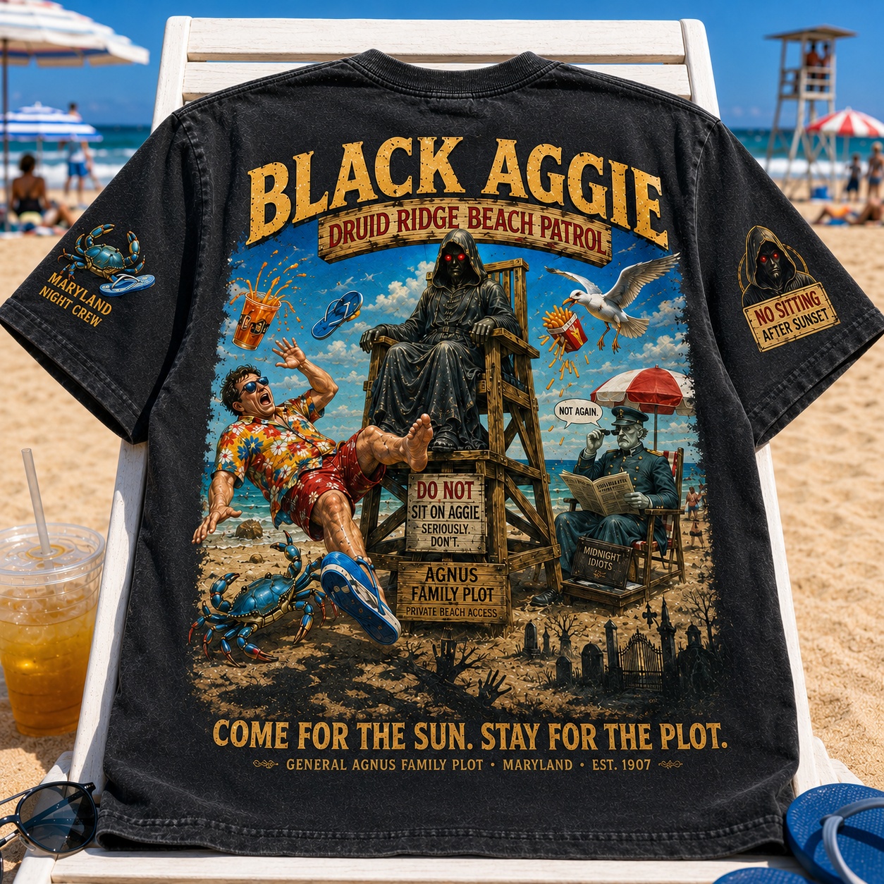 Black Aggie Beach Patrol Tee