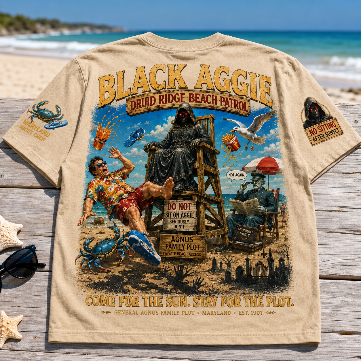 Black Aggie Beach Patrol Tee