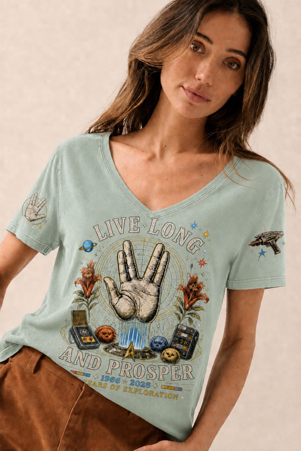 🖖 Live Long With You 60 Years Women’s V-Neck Tee