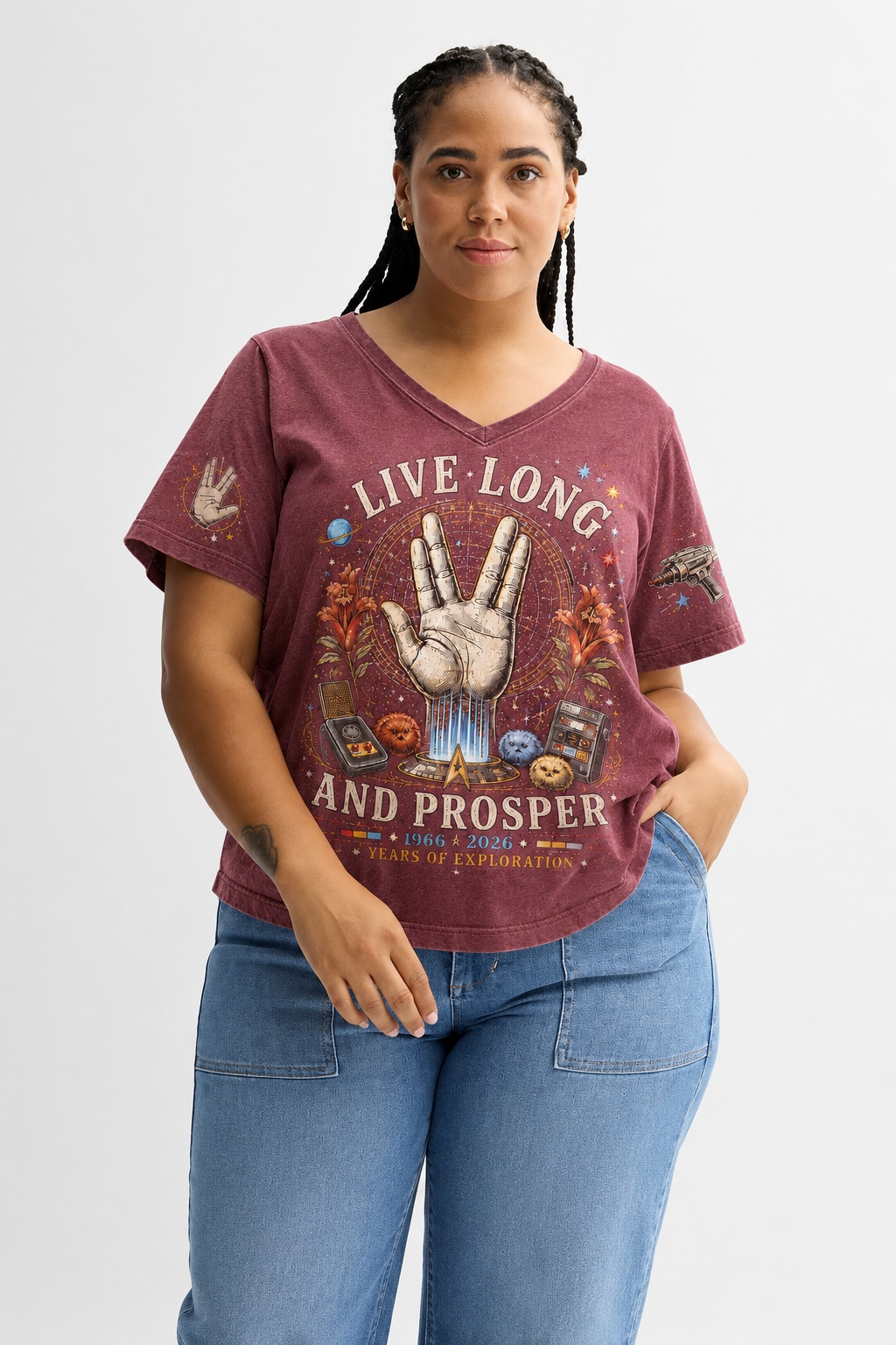 🖖 Live Long With You 60 Years Women’s V-Neck Tee