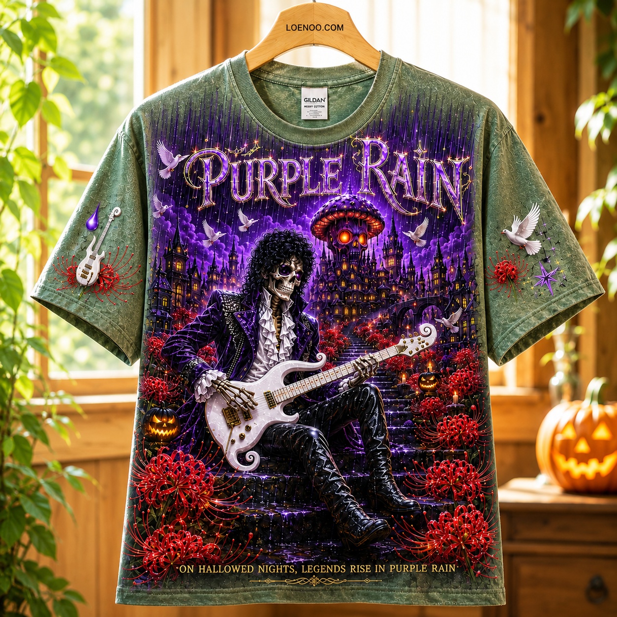 Purple Rain Skeleton Rock Tee