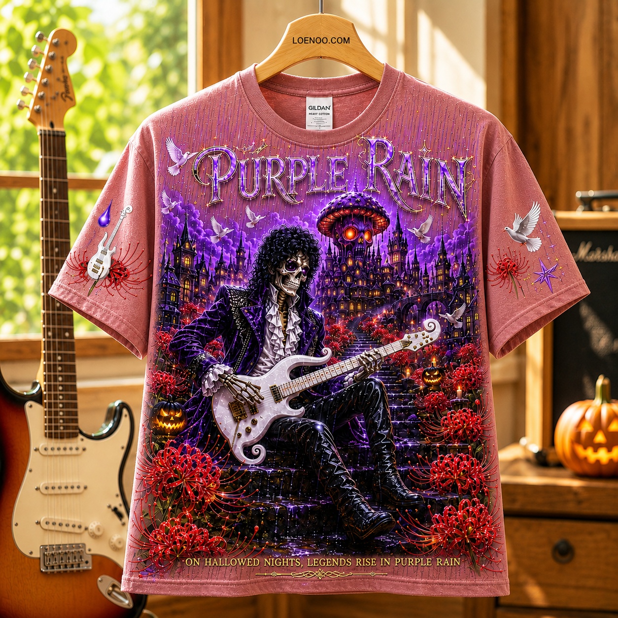 Purple Rain Skeleton Rock Tee