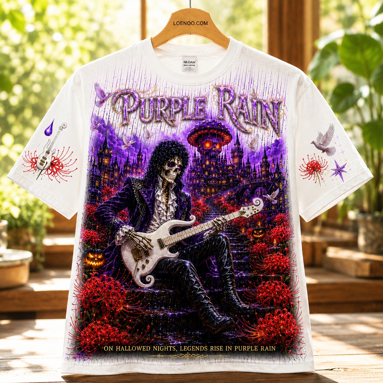 Purple Rain Skeleton Rock Tee