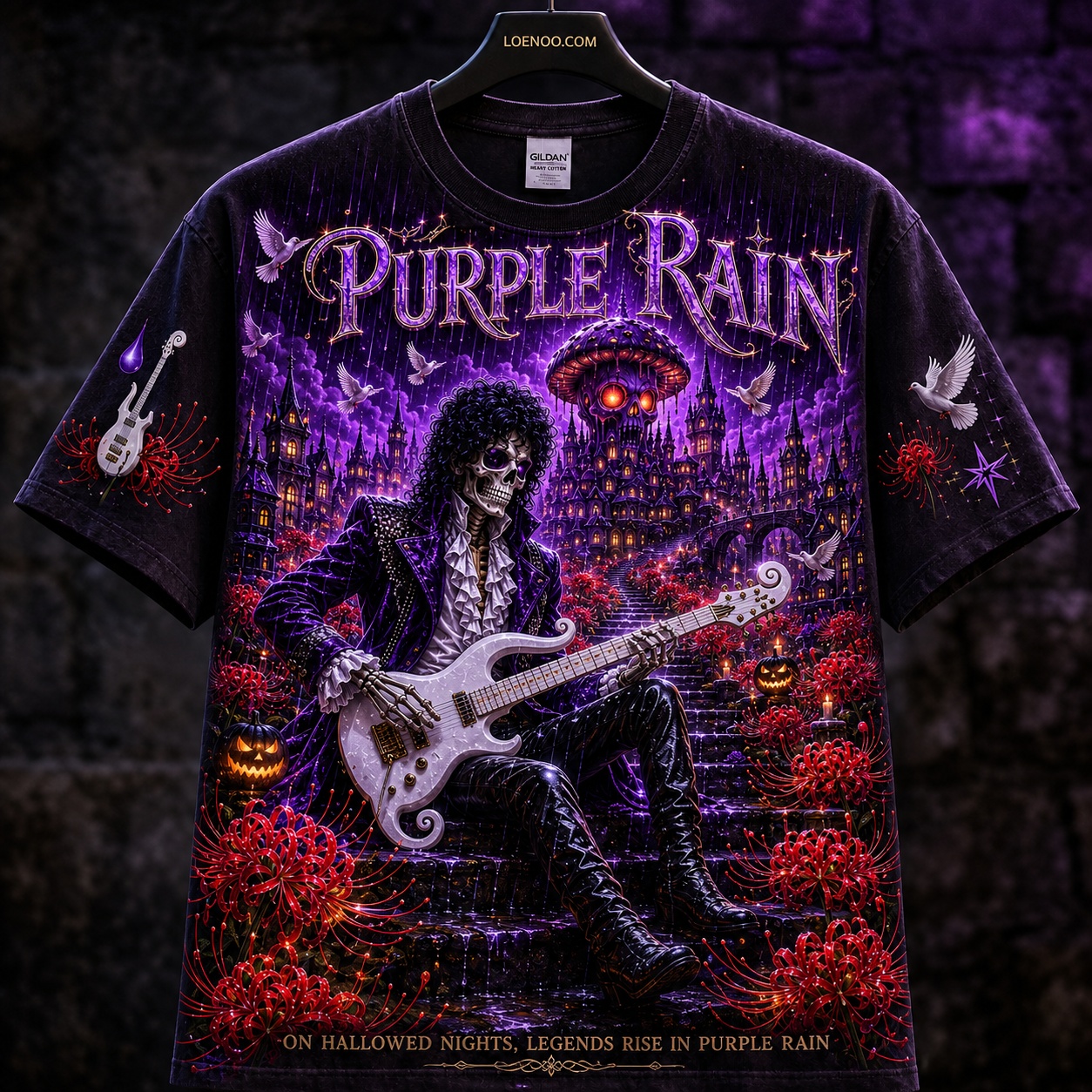 Purple Rain Skeleton Rock Tee