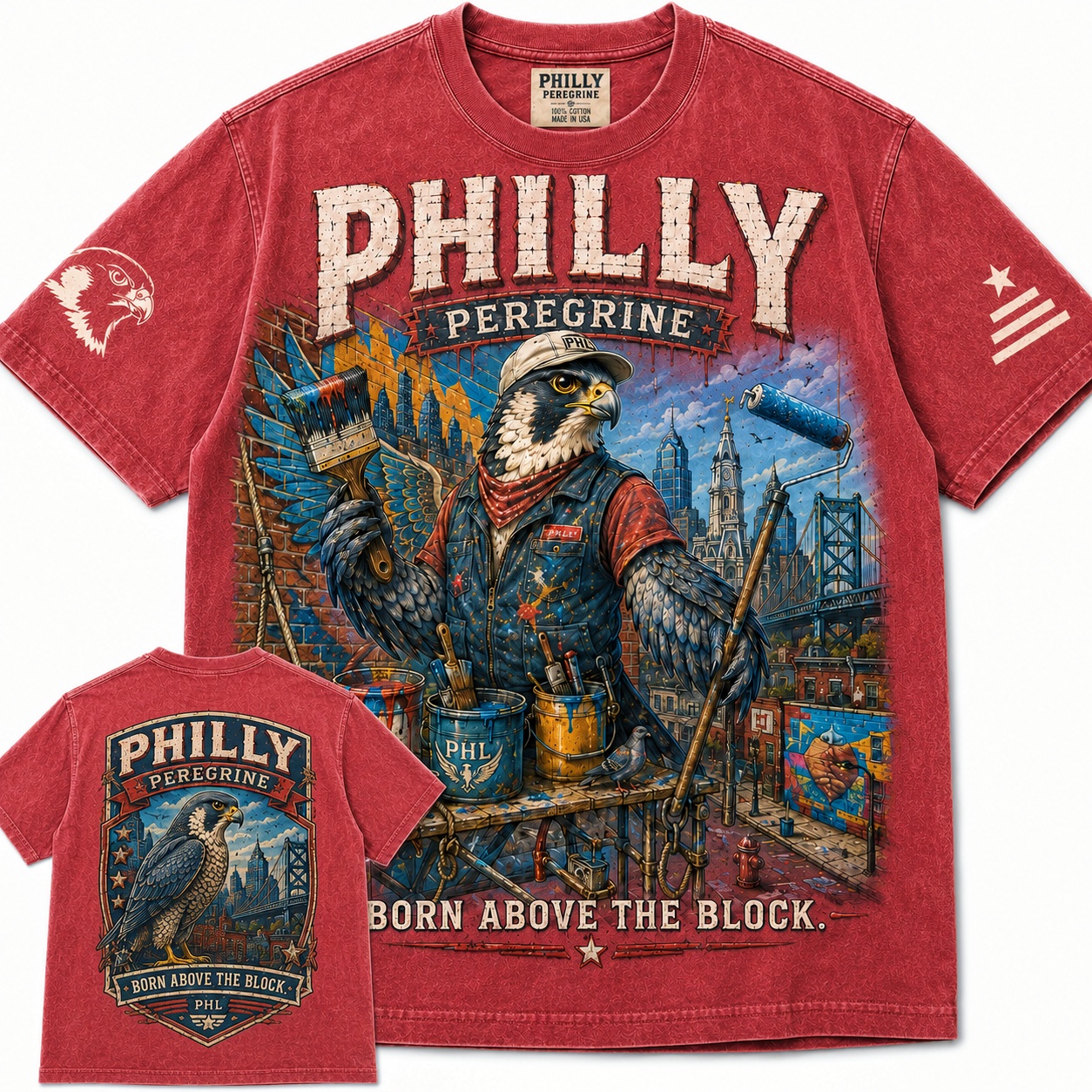 Philly Peregrine Born Above The Block Tee