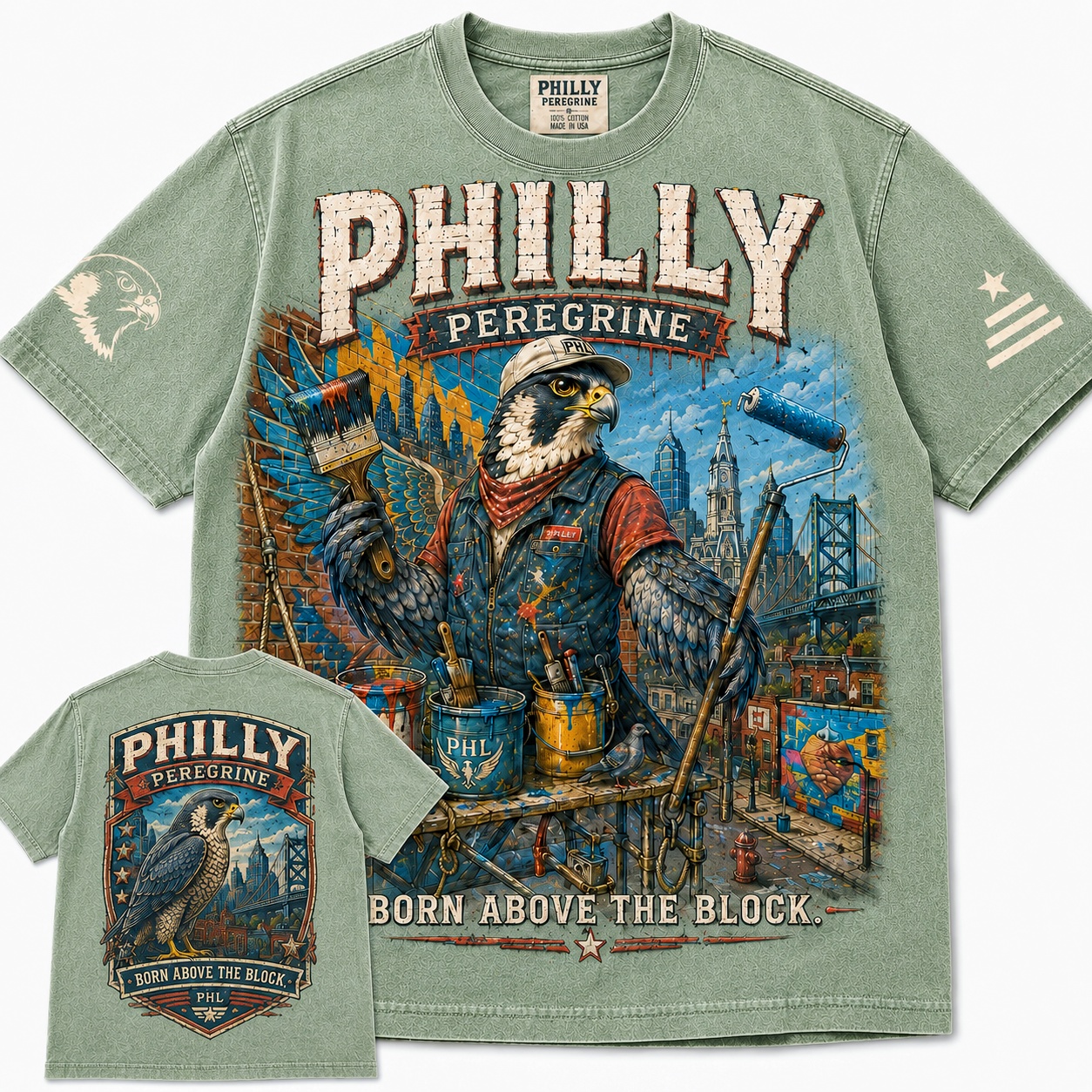 Philly Peregrine Born Above The Block Tee