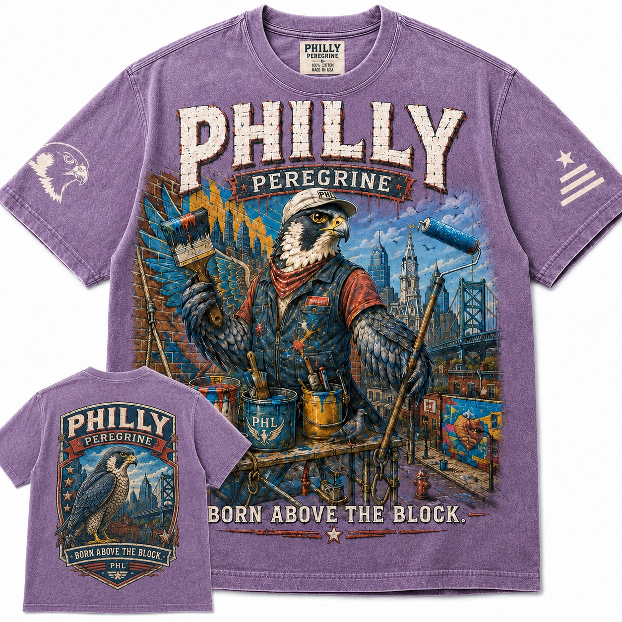Philly Peregrine Born Above The Block Tee