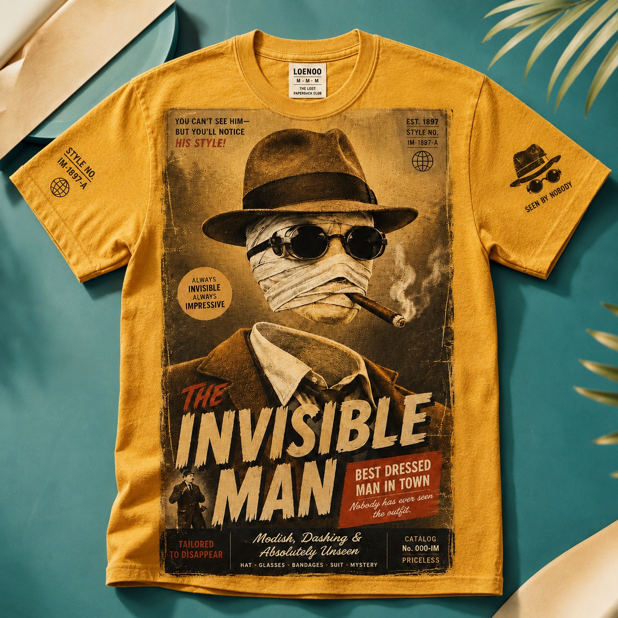 "The Invisible Man 1897" Vintage Pulp Graphic Tee