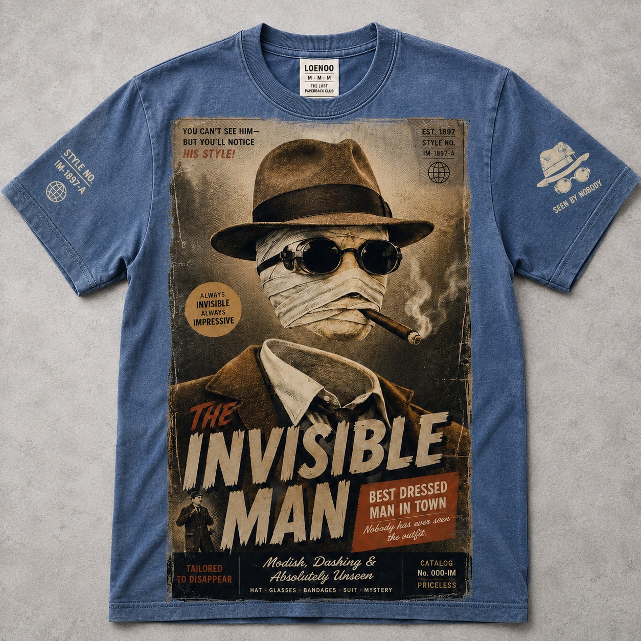 "The Invisible Man 1897" Vintage Pulp Graphic Tee