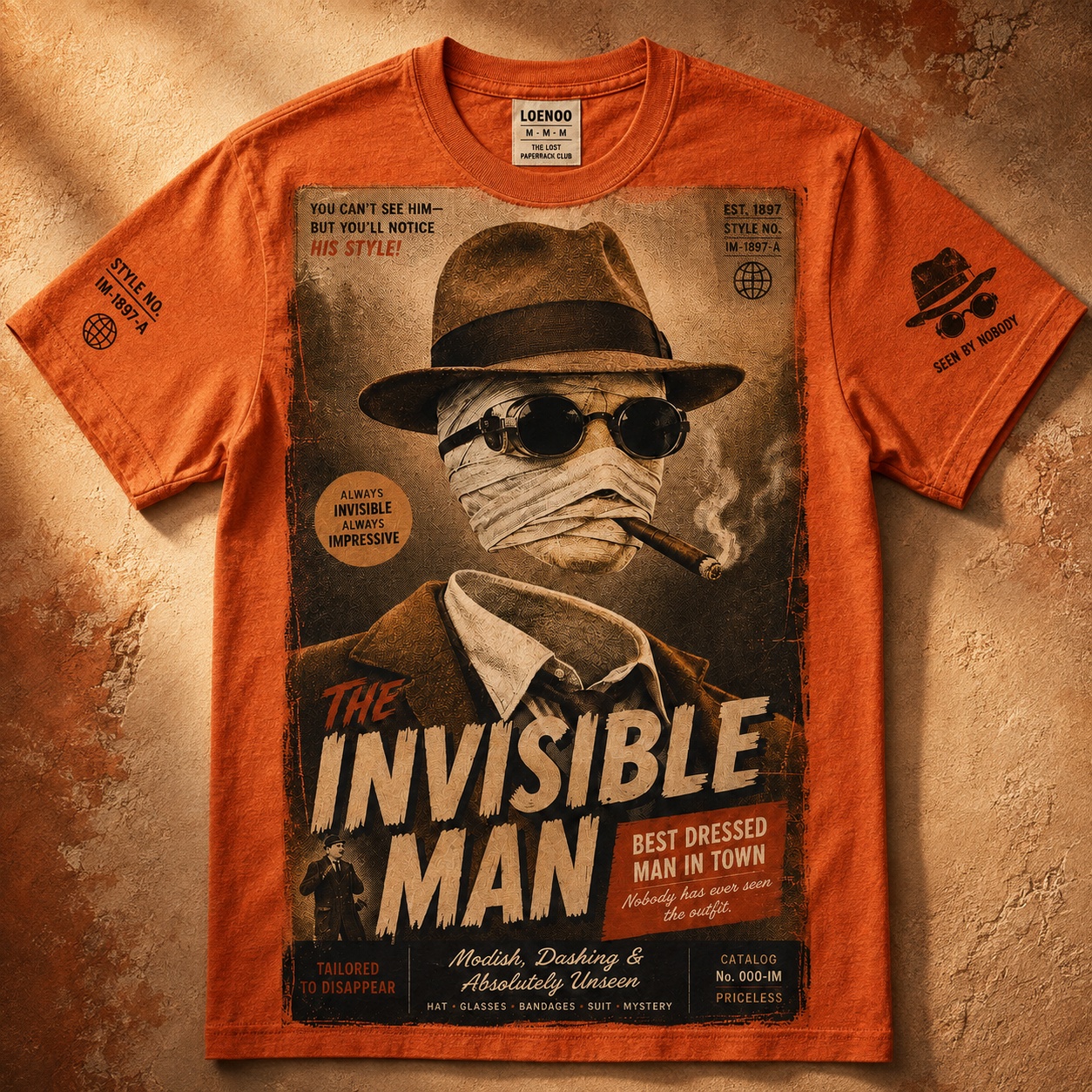 "The Invisible Man 1897" Vintage Pulp Graphic Tee