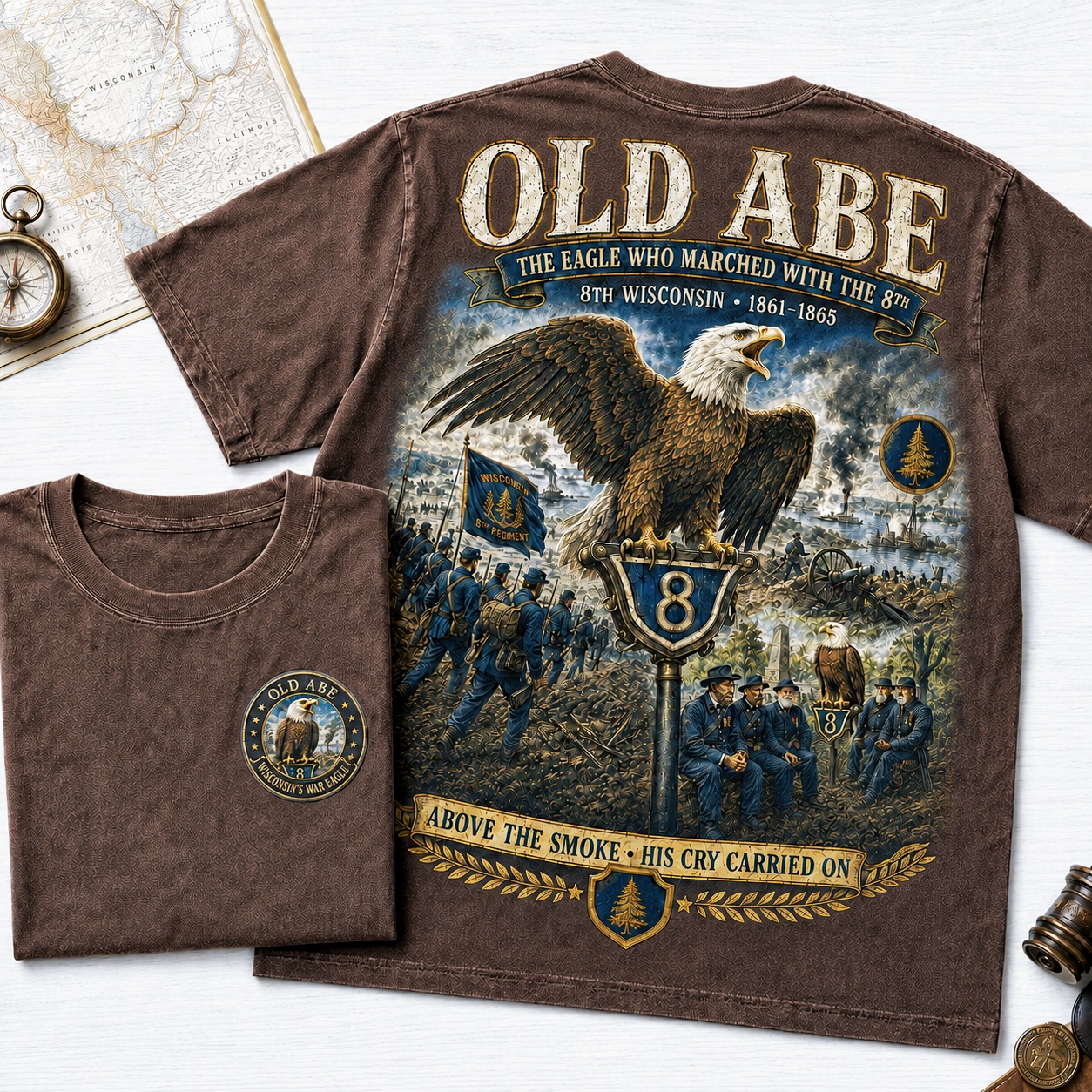 Old Abe 8th Wisconsin War Eagle Tribute Tee