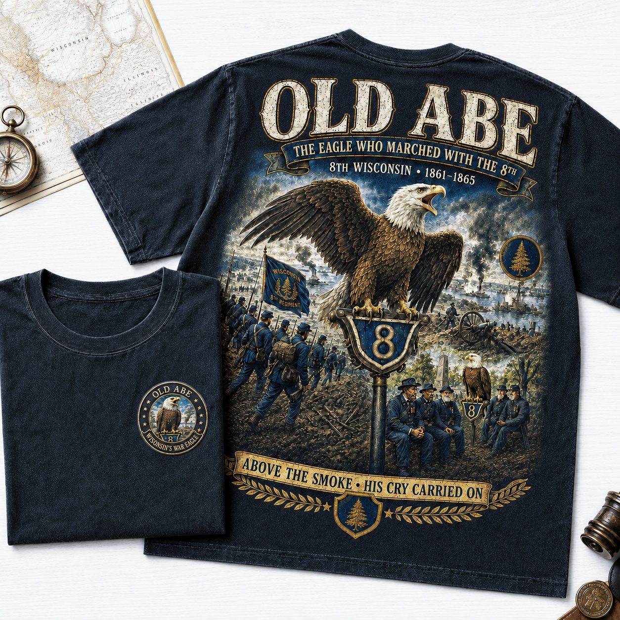 Old Abe 8th Wisconsin War Eagle Tribute Tee