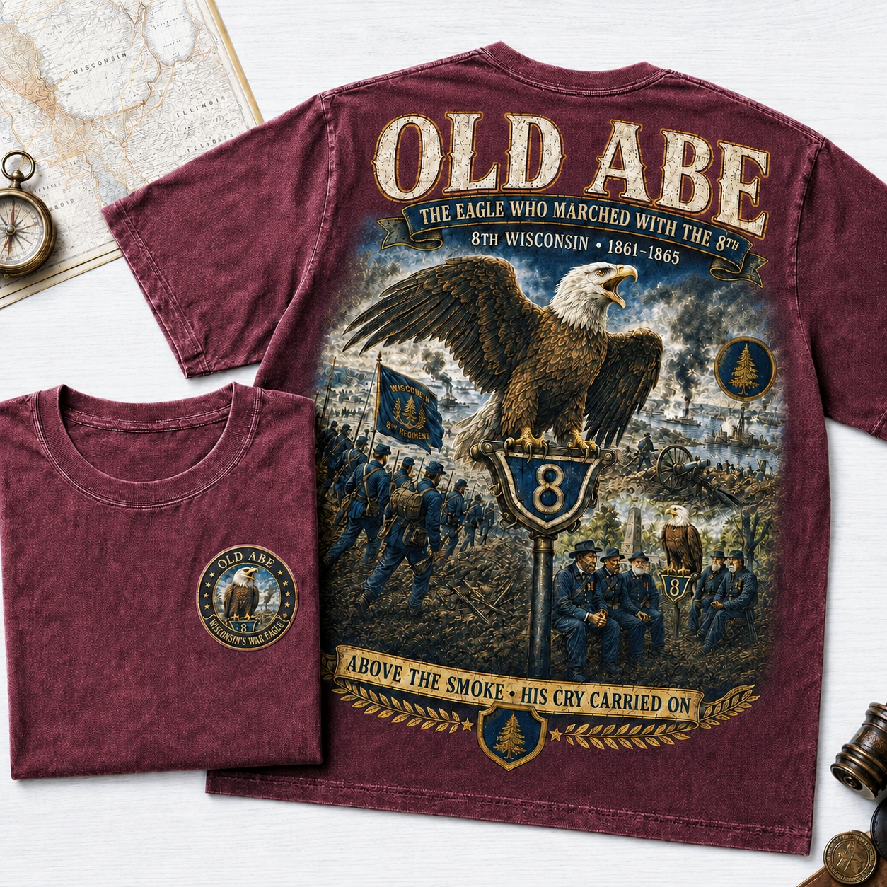 Old Abe 8th Wisconsin War Eagle Tribute Tee