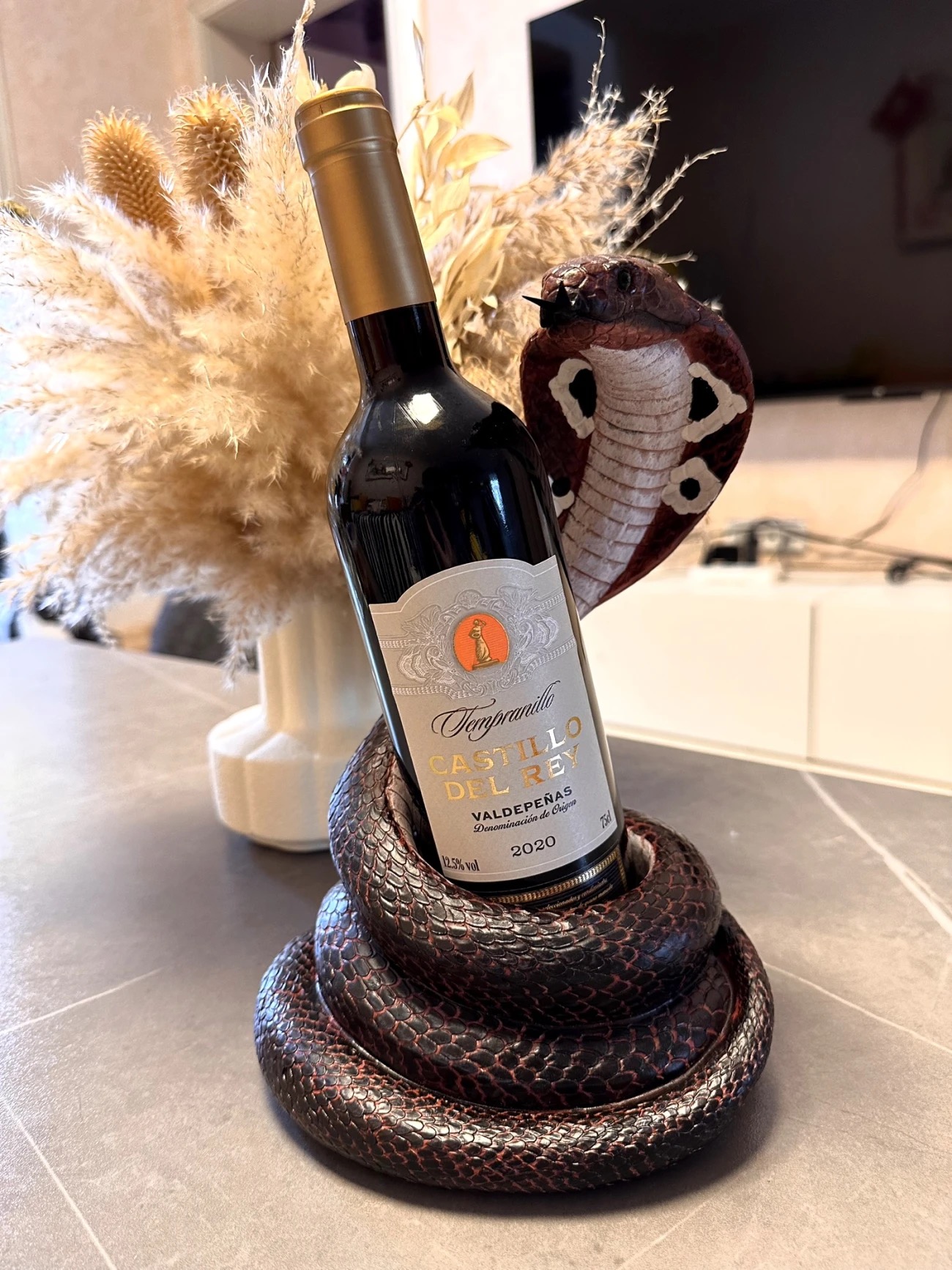 眼鏡蛇響尾蛇紅酒架葡萄酒瓶架客廳創意展示架現代藝術品酒櫃擺件