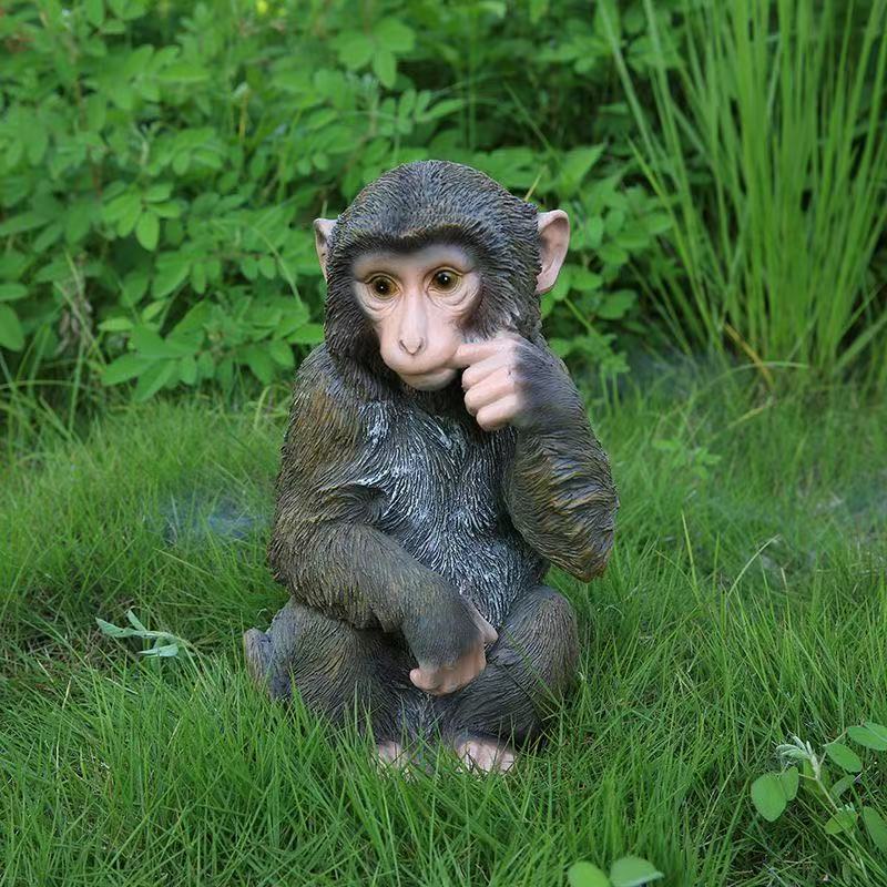 仿真猴子擺件動物模型樹脂工藝品戶外花園庭院動物園景觀落地裝飾