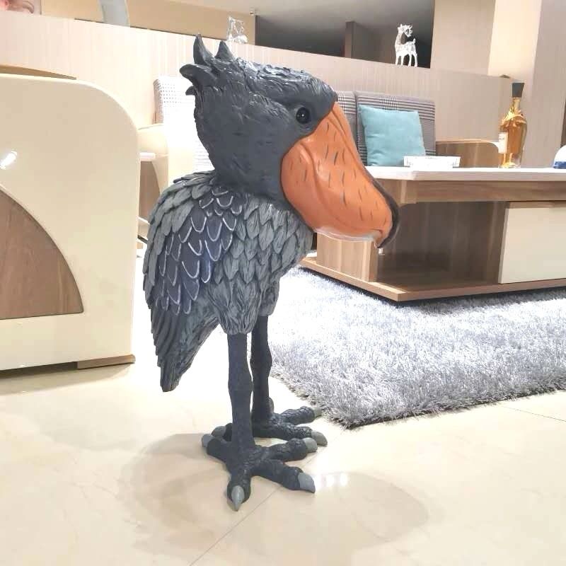 櫥窗雕塑工作室藝術品裝飾卡通動物客廳電視櫃打擺件落地創意鯨頭鶴