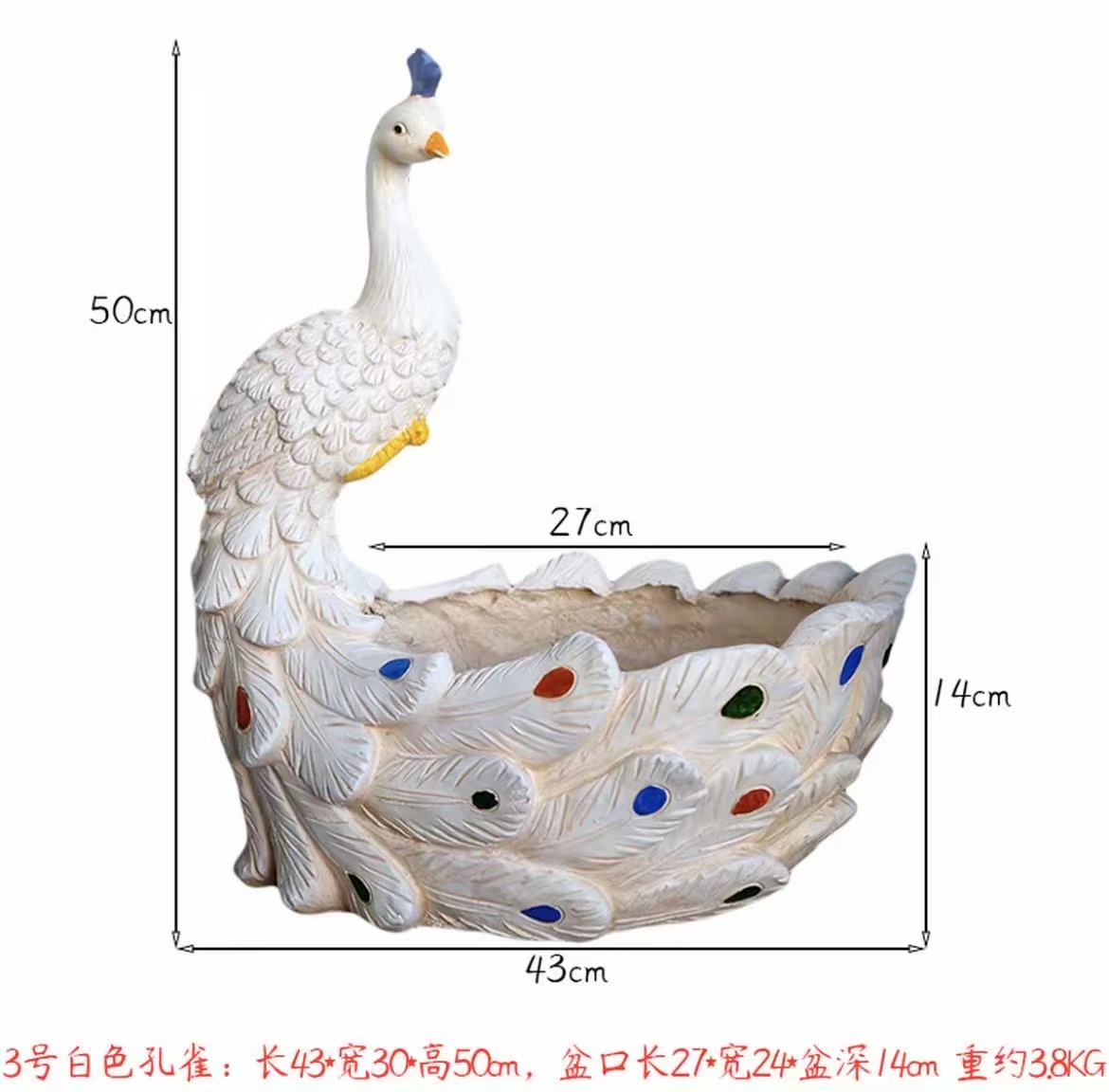 花園藝術戶外孔雀花盆大號口徑多肉庭院創意裝飾擺件陽臺造景佈置