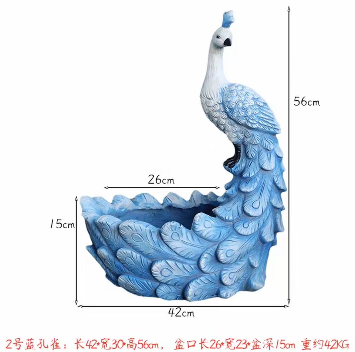 花園藝術戶外孔雀花盆大號口徑多肉庭院創意裝飾擺件陽臺造景佈置