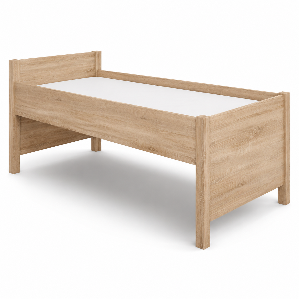 Komforthöhenbett Sonoma Eiche 100x200 cm mit Einstiegshöhe