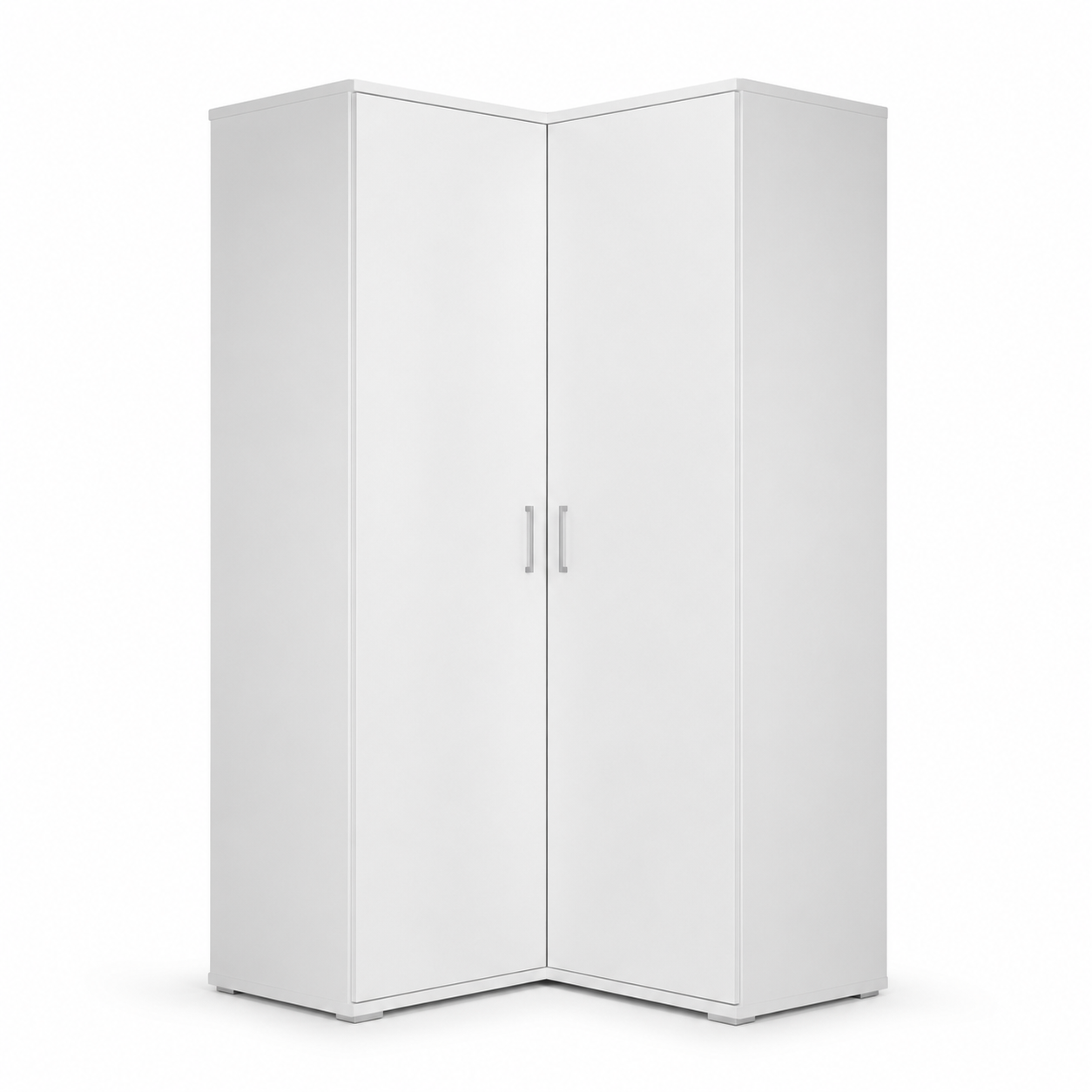 Eckkleiderschrank Weiß 120x120 cm für kleine Schlafzimmer