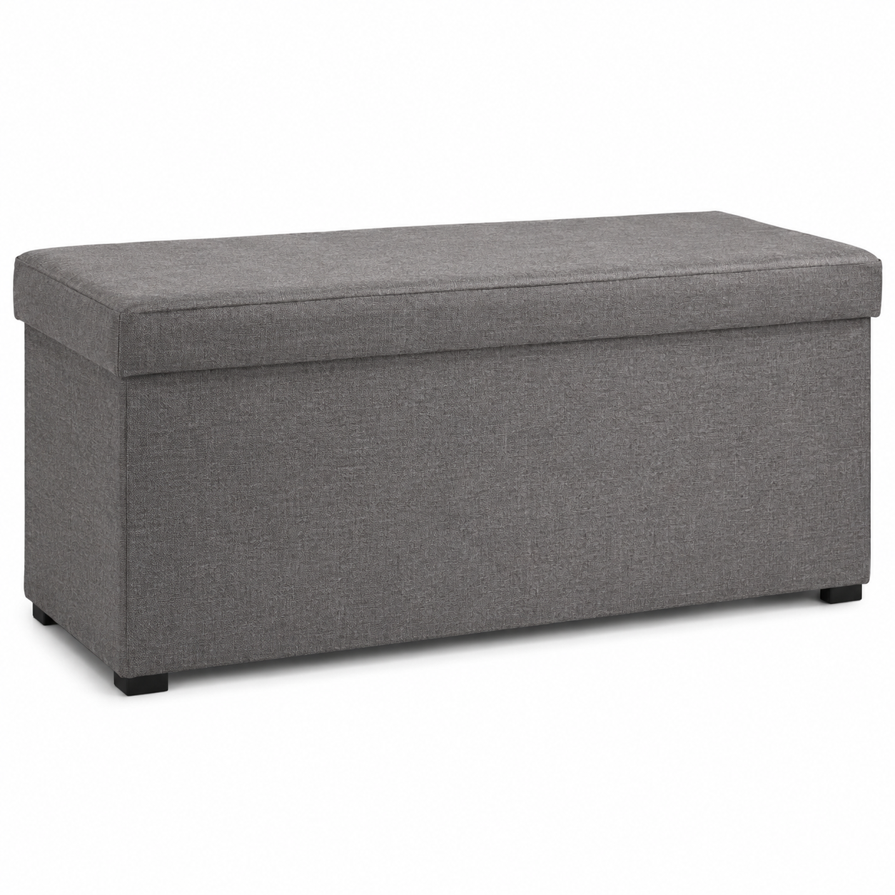 Sitztruhe Grau 100 cm für Decken und Bettwäsche