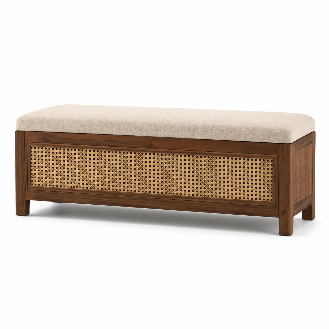 Bettbank Walnuss 130 cm mit Wiener Geflecht