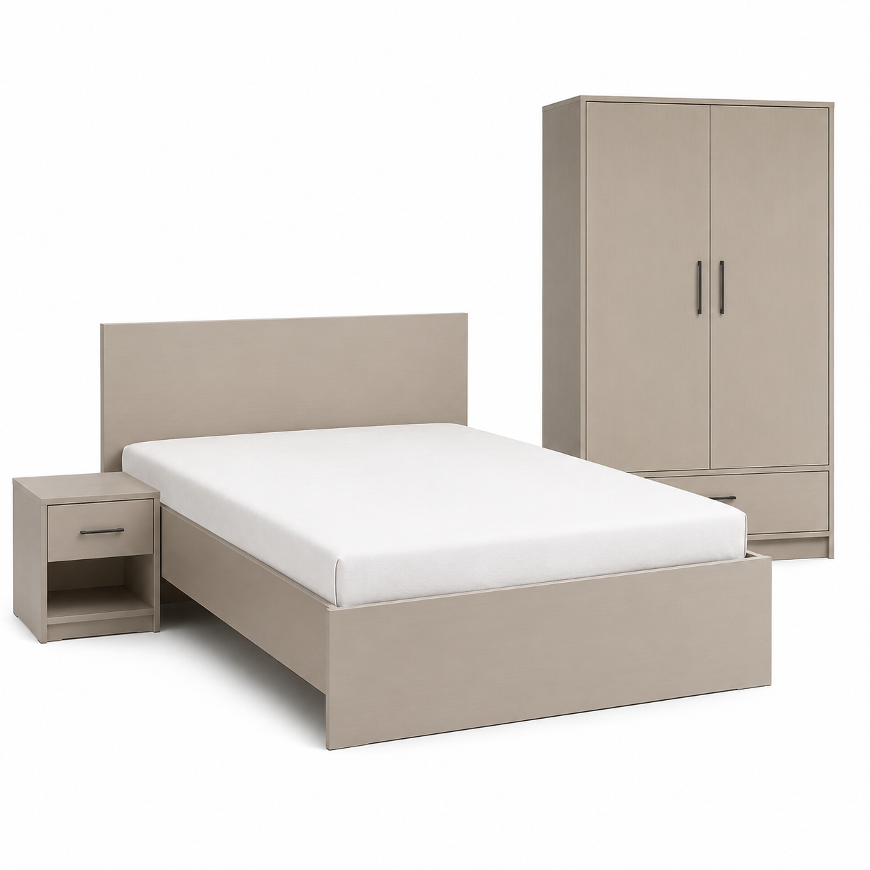 Kompaktes Schlafzimmer Set Greige für Apartments