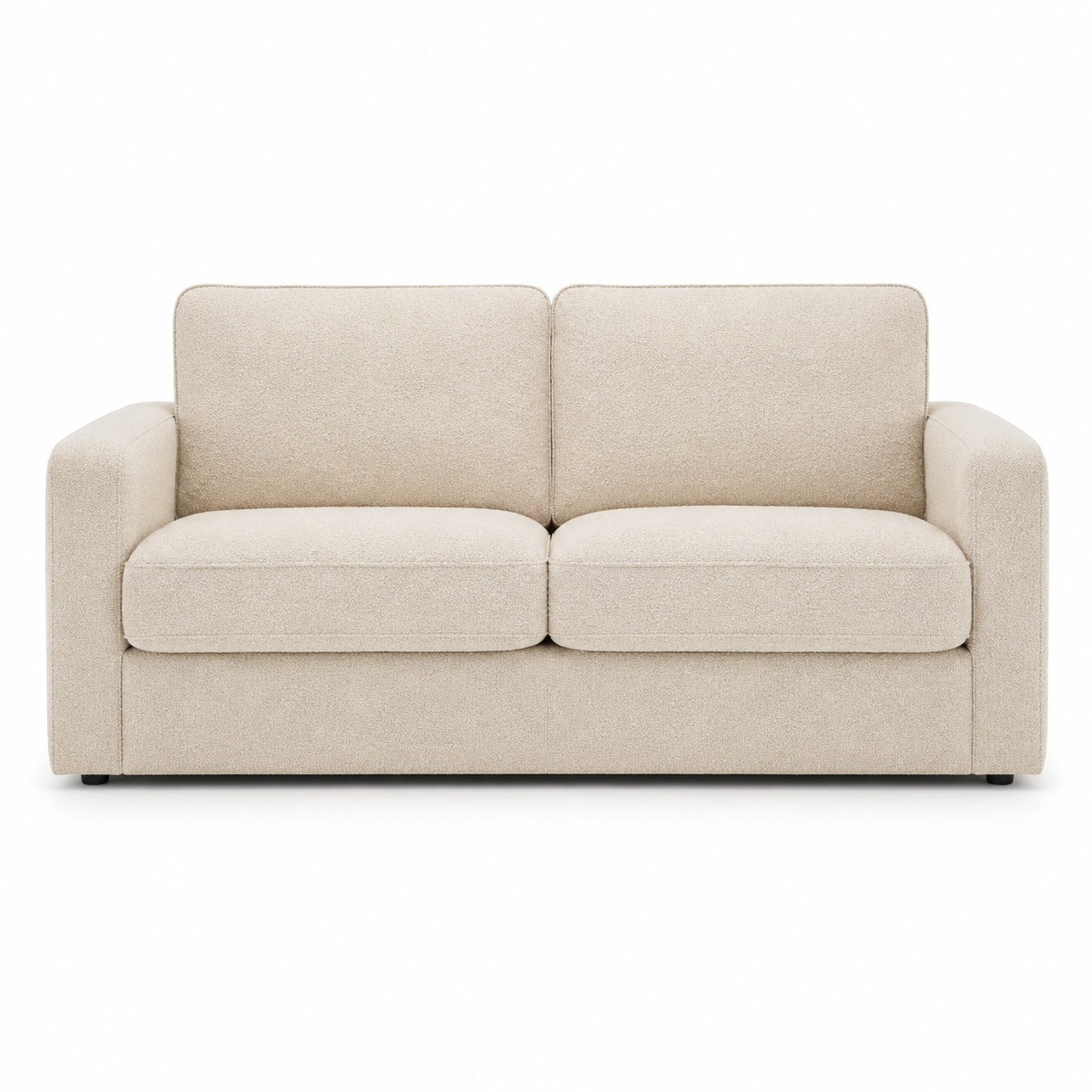Kompaktes 2-Sitzer-Sofa in Bouclé Beige mit abnehmbarem Bezug 190 x 90 x 78 cm