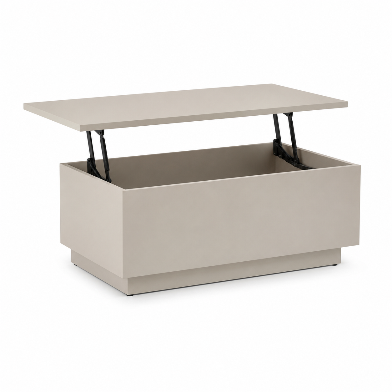 Höhenverstellbarer Couchtisch in Kaschmir Matt mit Stauraum 100 x 55 x 45 cm
