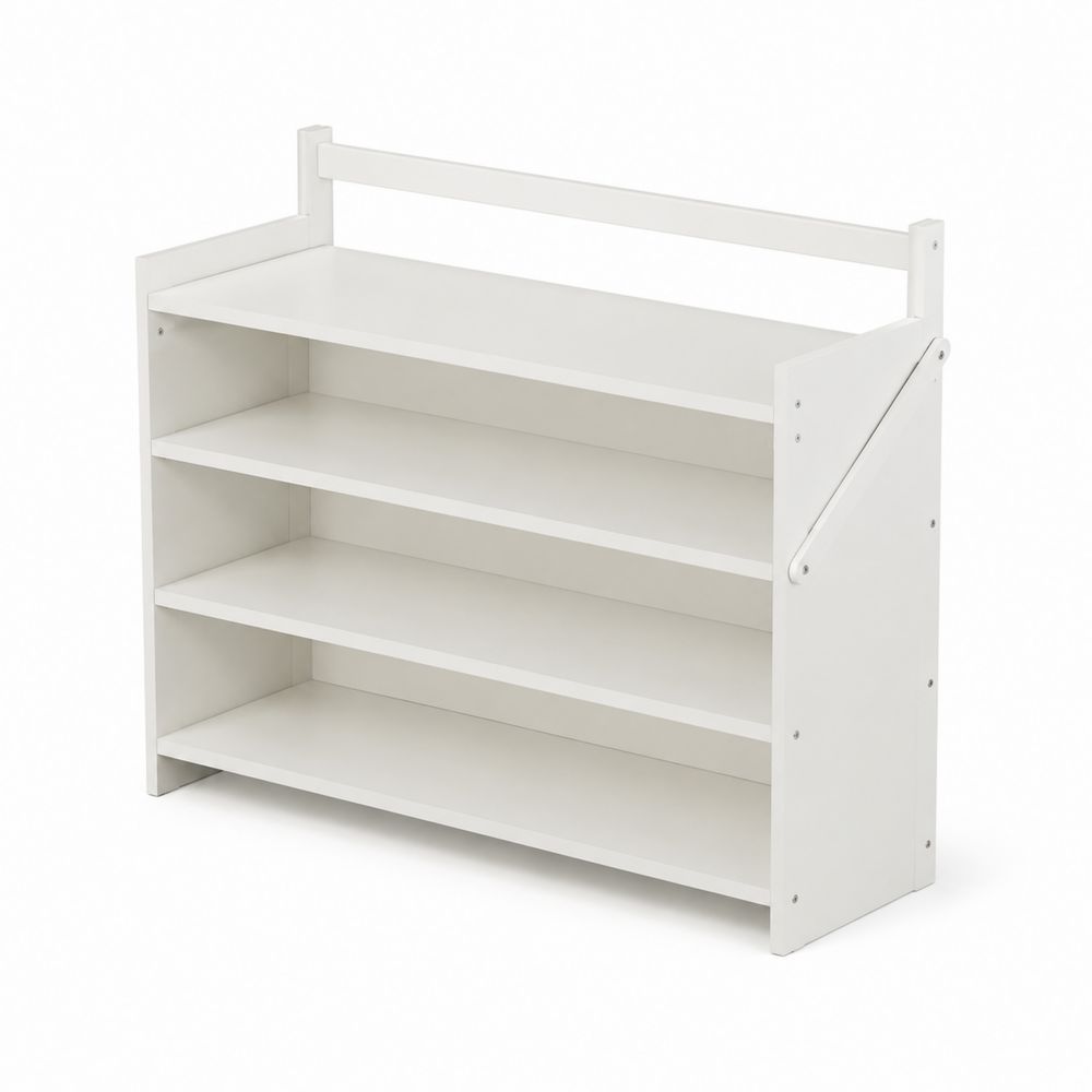 Biały regał na buty z MDF 80x30x90 cm-Nordirin