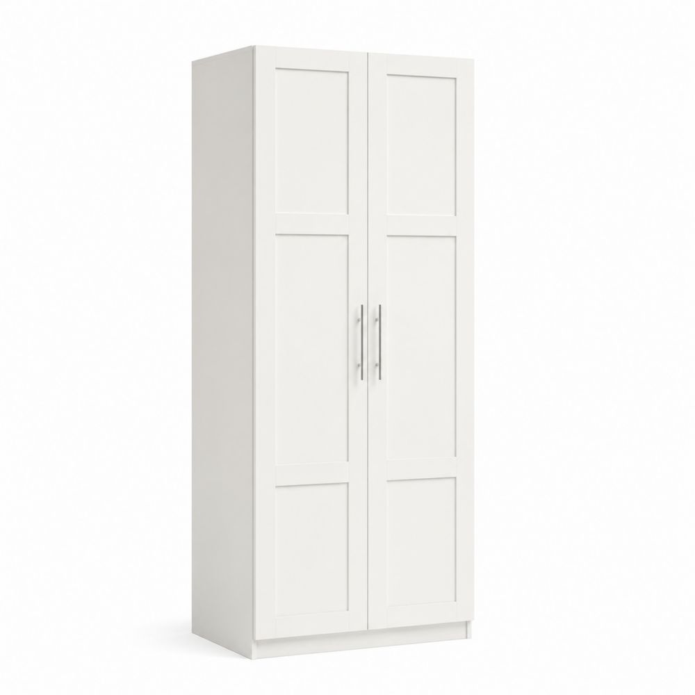 Biała szafa dwudrzwiowa z płyty MDF 80x50x180 cm-Nordirin