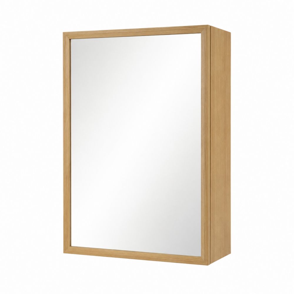 Szafka lustrzana łazienkowa prostokątna 60x80x15 cm drewno-Nordirin